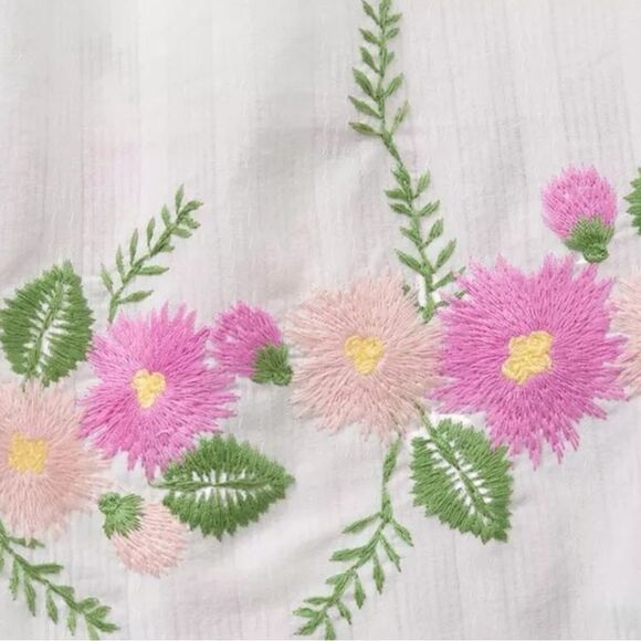 Matilda Jane Enchanted Garden Best-Dressed Embroidered Blouse White Small EUC - Picture 4 of 11